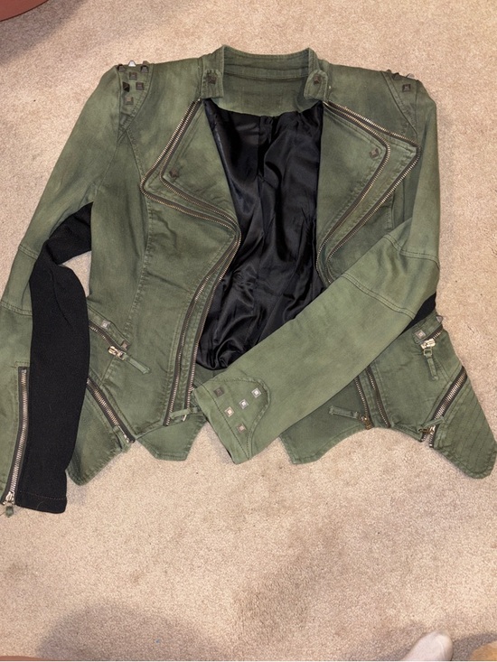 Jackets & Blazers - Women's Olive Green Moto Jacket